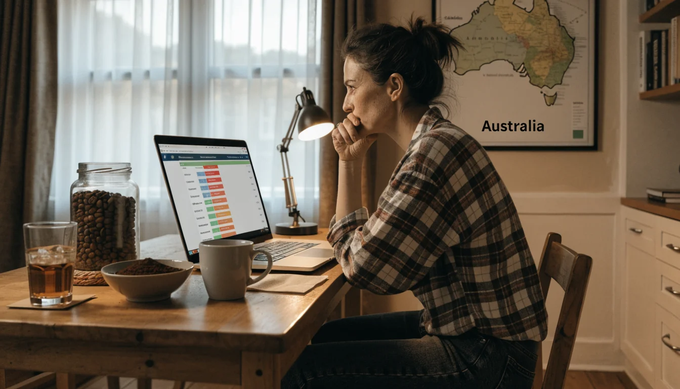 Researcher reviewing offshore casino sites on laptop